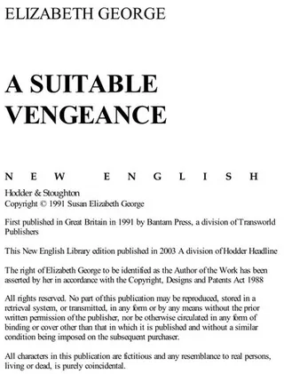 Cover of A suitable vengeance