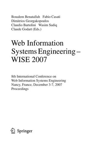 Cover of Web information systems engineering-- WISE 2007