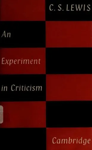 Cover of An Experiment in Criticism