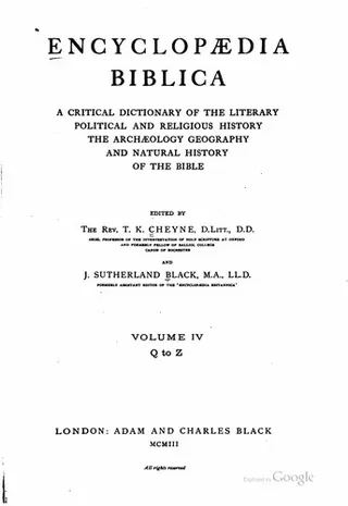 Cover of Encyclopædia biblica