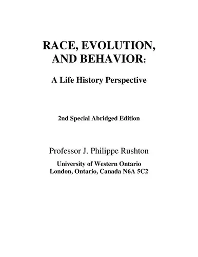 Cover of Race, evolution, and behavior