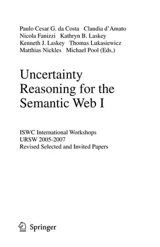 Cover of Uncertainty reasoning for the semantic web I