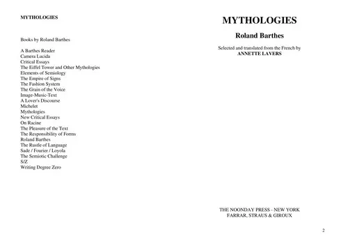 Cover of Mythologies
