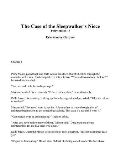 Cover of The case of the sleepwalker's niece