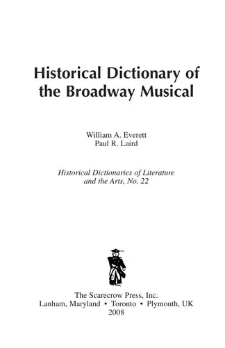 Cover of Historical Dictionary of the Broadway Musical