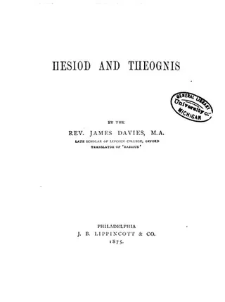 Cover of Hesiod, and Theognis