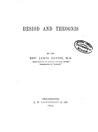 Cover of Hesiod, and Theognis