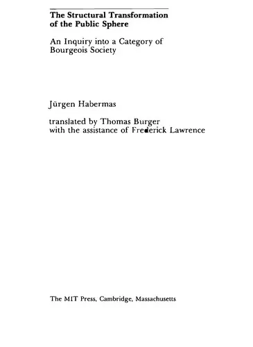 Cover of The Structural Transformation of the Public Sphere