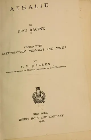 Cover of Athalie