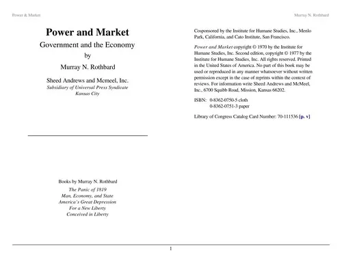 Cover of Power and market