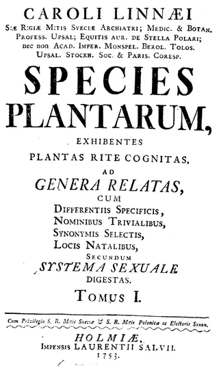 Cover of Species Plantarum