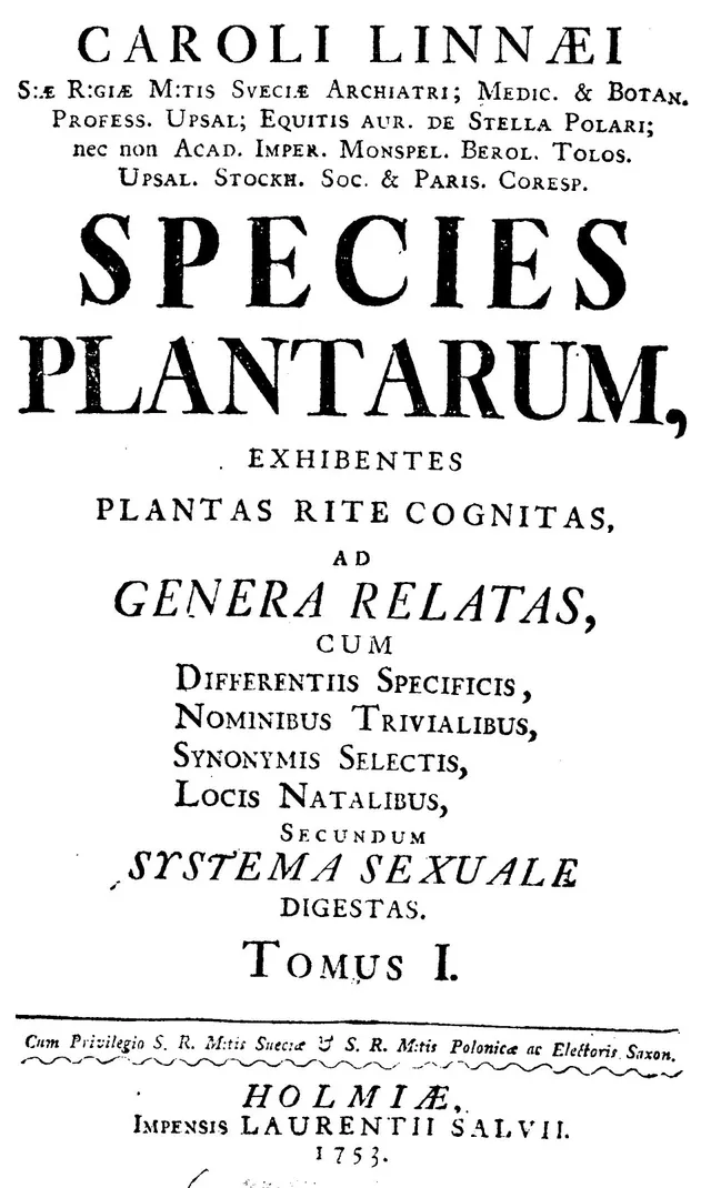 Cover of Species Plantarum