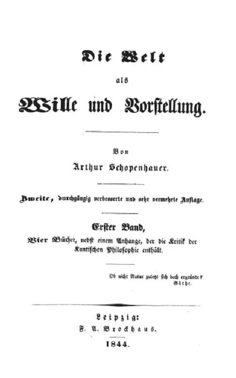 Cover of World As Will and Representation