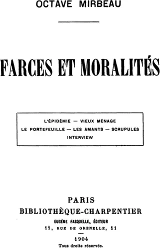 Cover of Farces et moralités