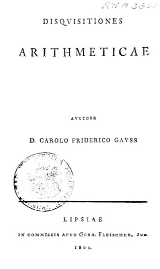 Cover of Disquisitiones Arithmeticae