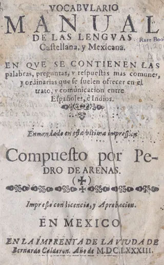Cover of Vocabulario manual de las lenguas castellana y mexicana