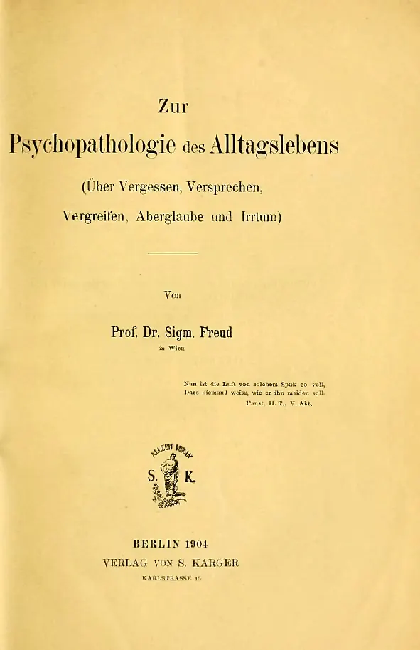 Cover of The Psychopathology of Everyday Life