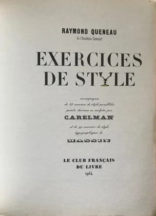 Cover of Exercices de style