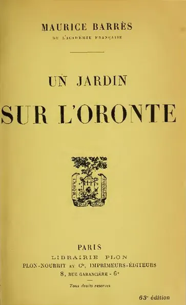 Cover of Un jardin sur l'Oronte