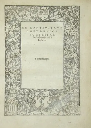 Cover of De captivitate Babylonica ecclesiae, praeludium