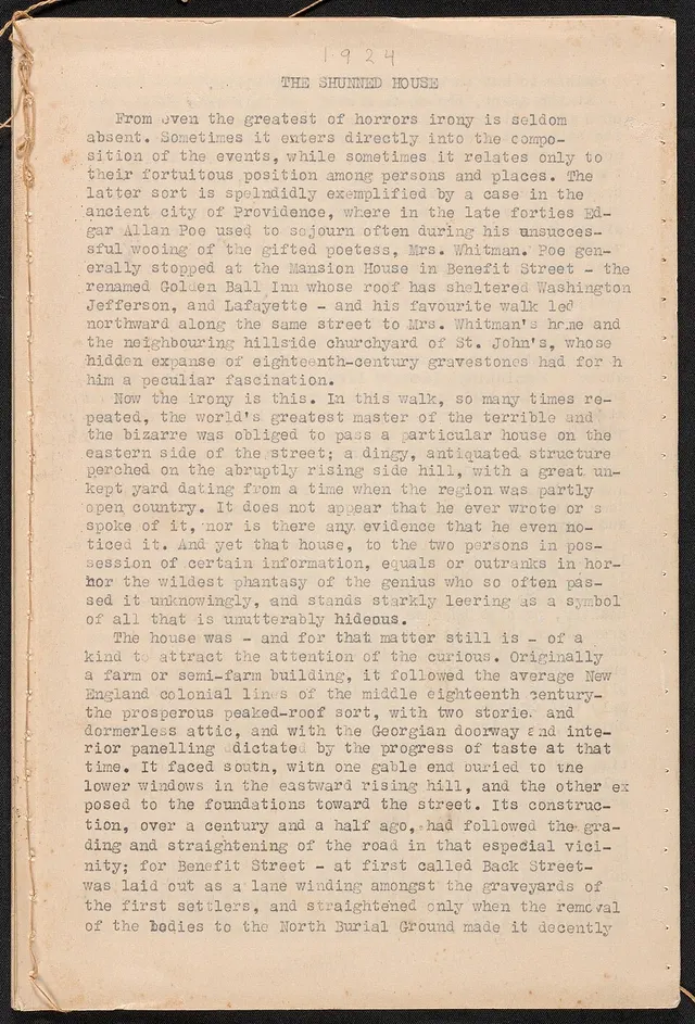 Cover of The Shunned House