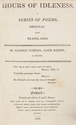 Cover of Hours of Idleness