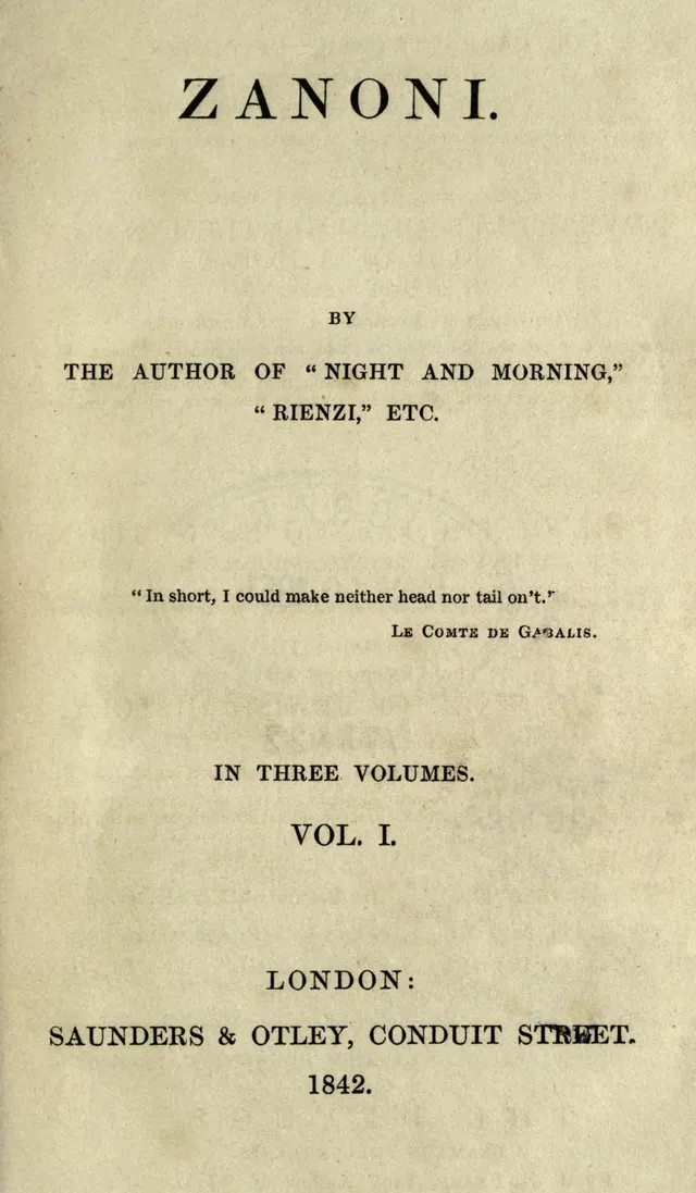 Cover of Zanoni