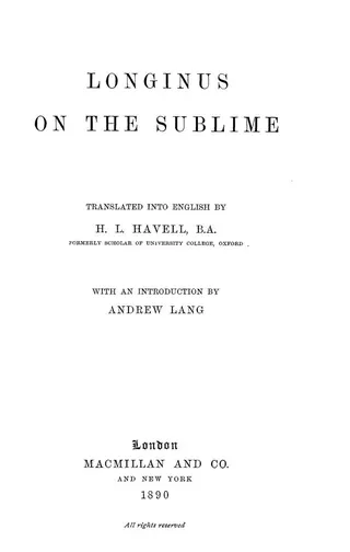 Cover of On the Sublime