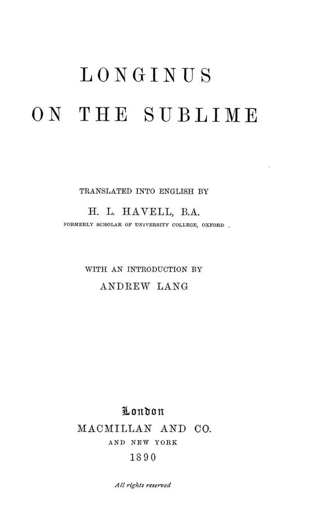 Cover of On the Sublime