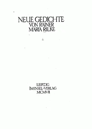 Cover of Neue Gedichte