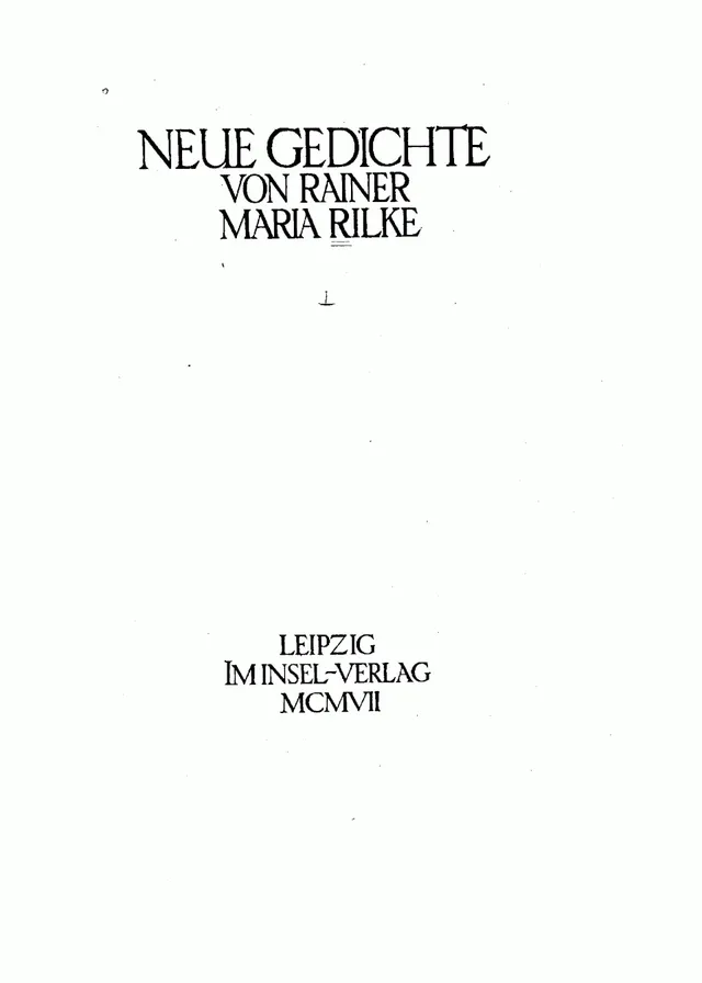 Cover of Neue Gedichte