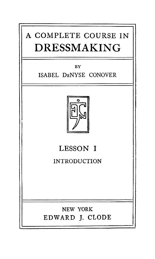 Cover of A Complete Course In Dressmaking, Introduction