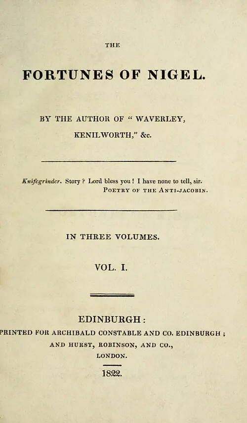 Cover of The Fortunes of Nigel