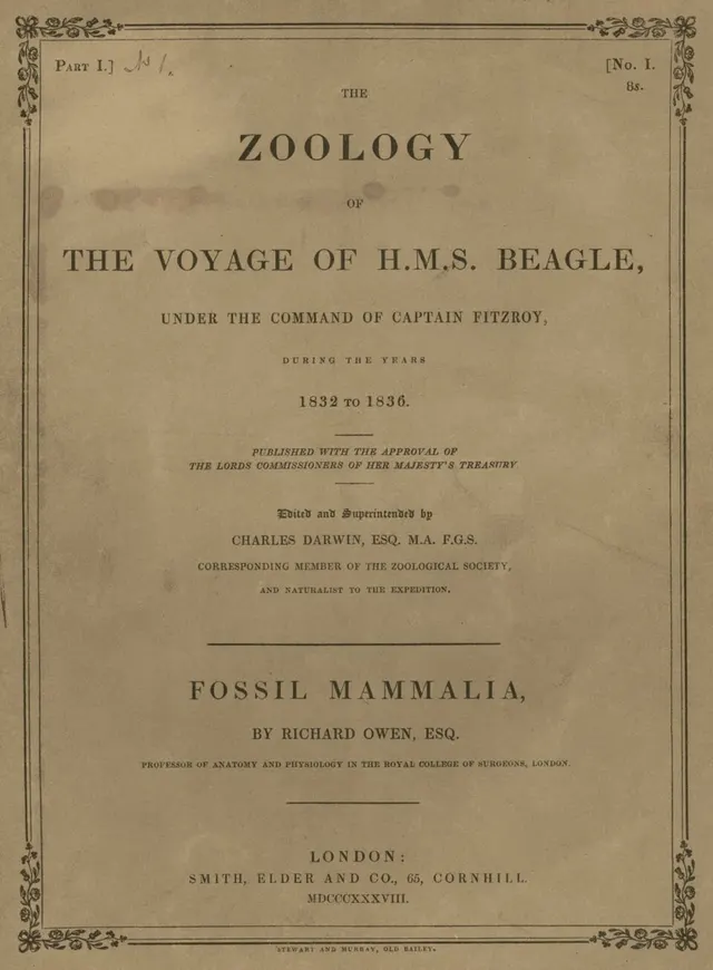 Cover of Zoology of the Voyage of H.M.S. Beagle
