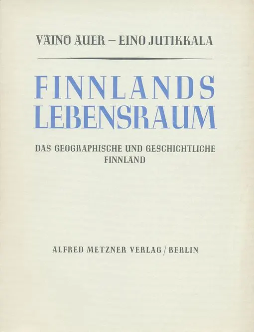 Cover of Finnlands Lebensraum