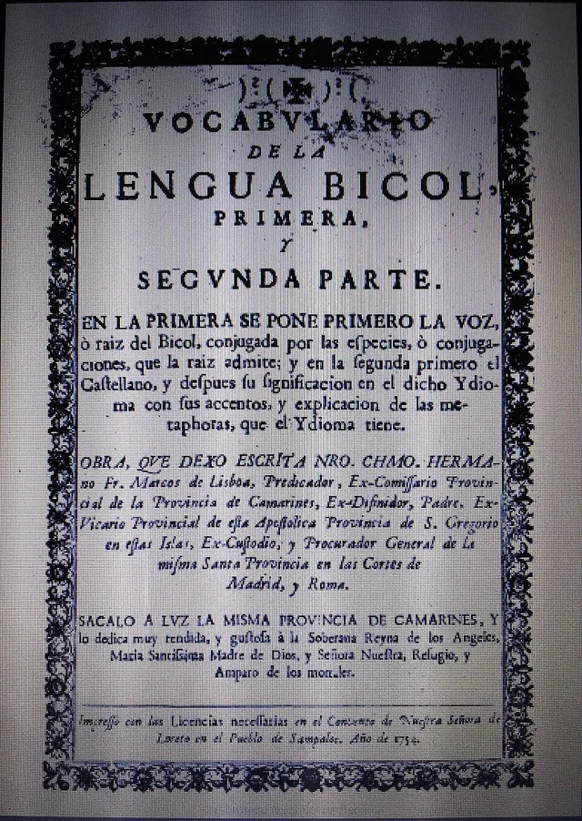 Cover of Vocabulario de la Lengua Bicol