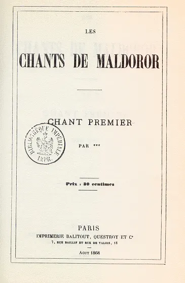 Cover of Les chants de Maldoror