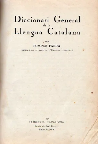 Cover of Diccionari general de la llengua Catalana