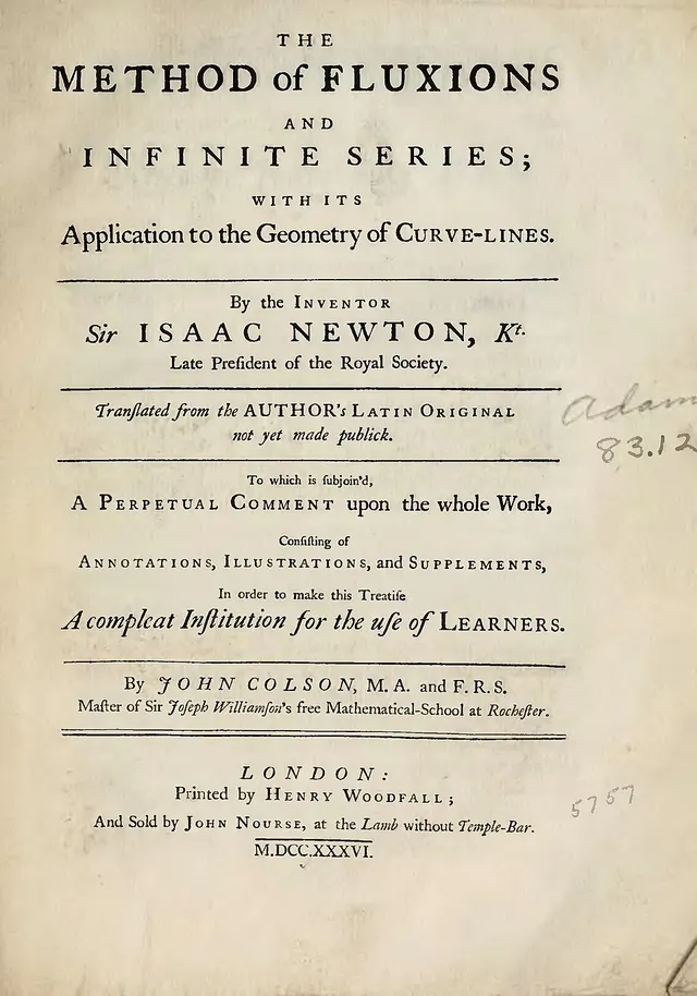 Cover of The Method of Fluxions and Infinite Series; with its Application to the Geometry of Curve‐lines