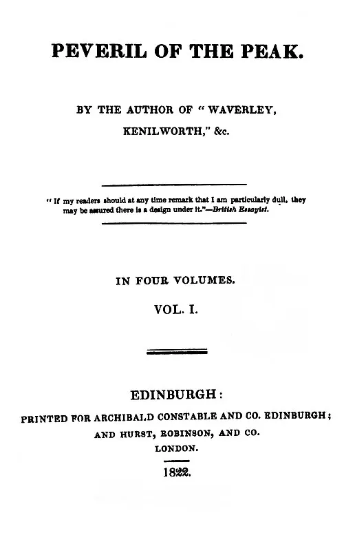 Cover of Peveril of the Peak