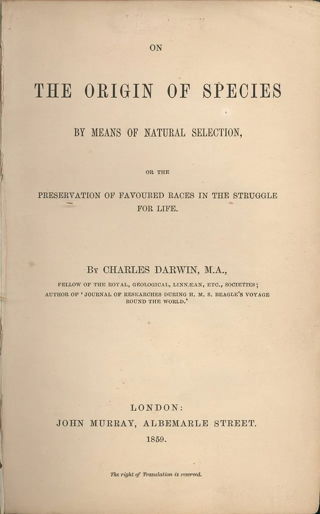 Cover of On the origin of species by means of natural selection, or the preservation of favored races in the struggle for life