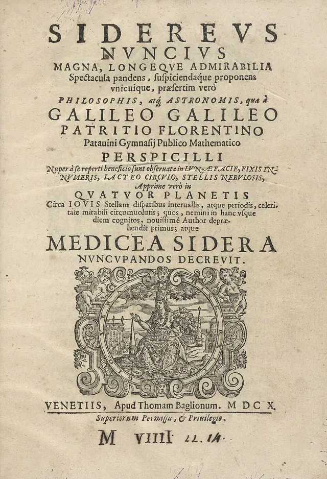 Cover of Sidereus nuncius magna longeque admirabilia spectacula pandens, suspiciendaque proponens vnicuique praesertim vero philosophis