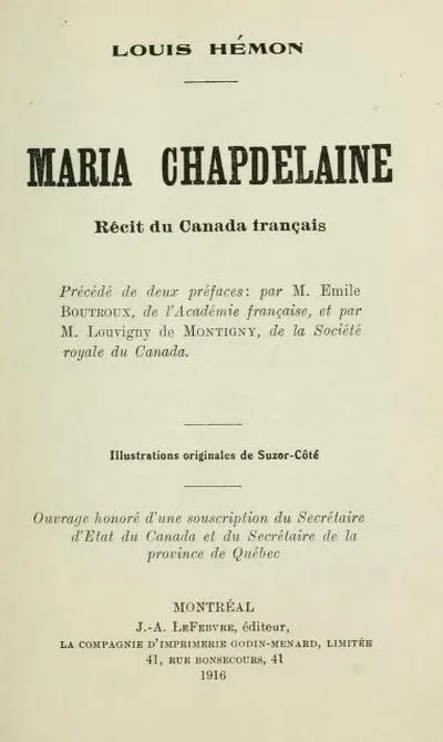 Cover of Maria Chapdelaine