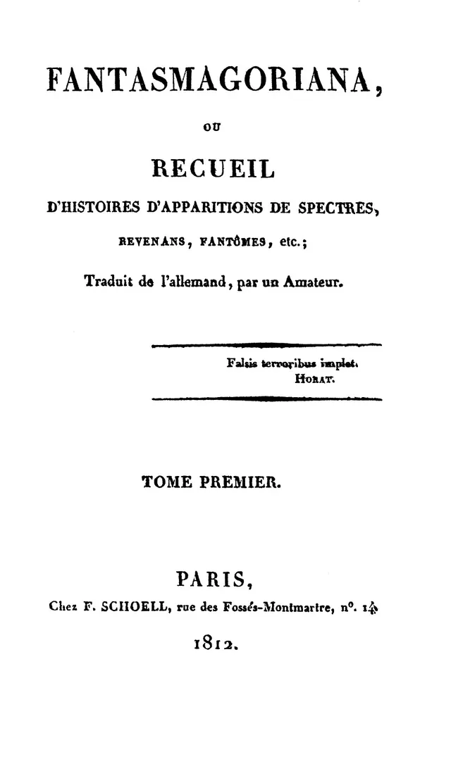 Cover of Fantasmagoriana