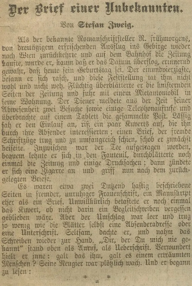 Cover of Brief einer Unbekannten