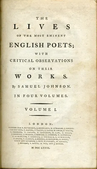 Cover of Lives of the Most Eminent English Poets