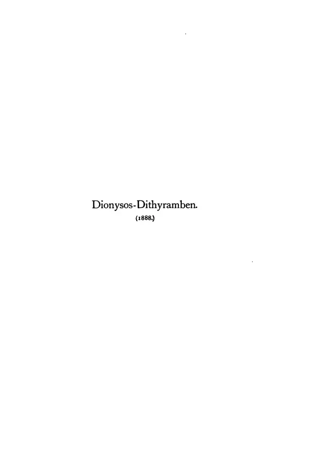 Cover of Dionysos-Dithyramben
