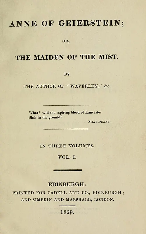 Cover of Anne of Geierstein