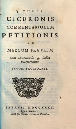 Cover of Commentariolum Petitionis