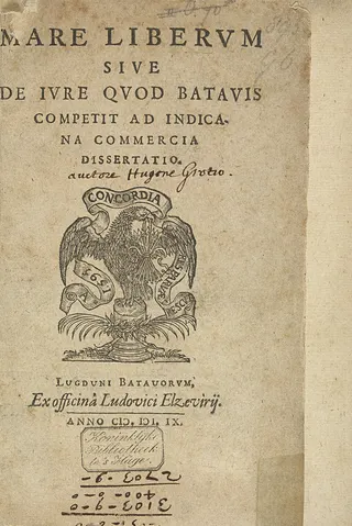 Cover of Mare Liberum, sive de jure quod Batavis competit ad Indicana commercia dissertatio